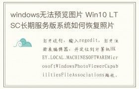 windows无法预览图片 Win10 LTSC长期服务版系统如何恢复照片查看器